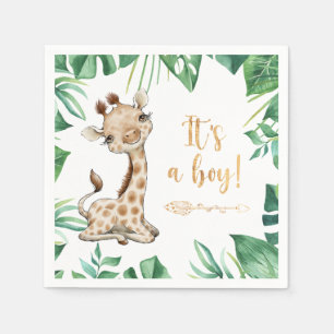 Safari Wild Giraffe Baby Shower Napkins