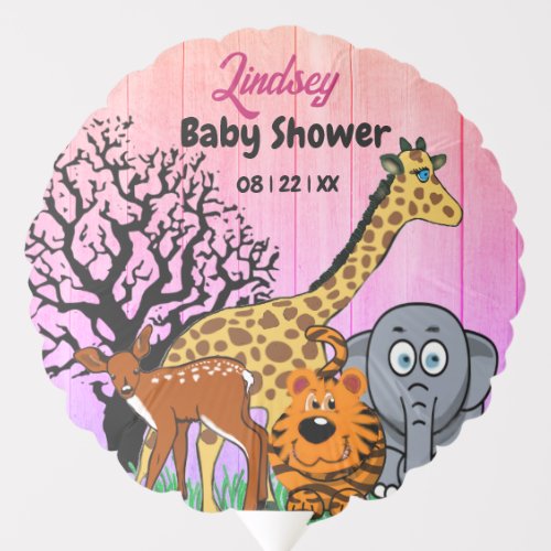 Safari Wild Jungle Baby Shower For Girl or Boy Balloon