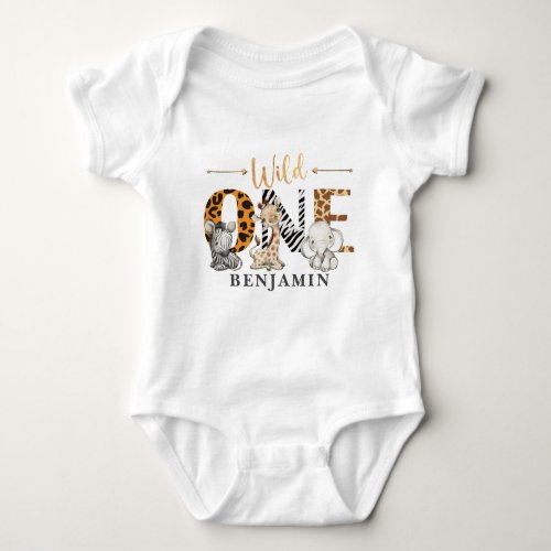 Safari Wild One 1st Birthday Baby Bodysuit