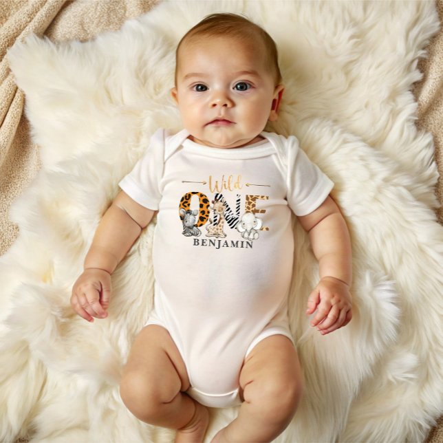 Safari Wild One 1st Birthday Baby Bodysuit (Creator Uploaded)