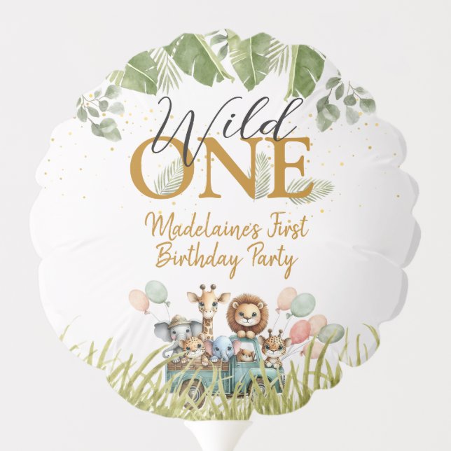 Safari Wild One 1st Birthday Balloon (Back)