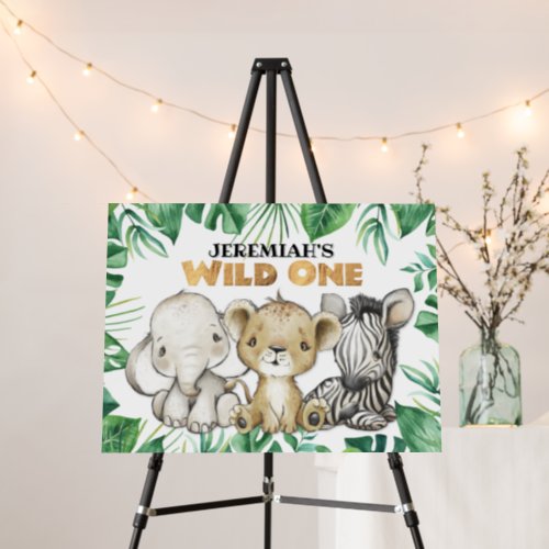 Safari Wild One 1st Birthday Banner Foam Board