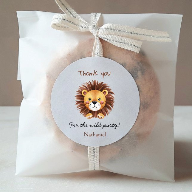 Safari wild one 1st birthday classic round sticker (Creator Uploaded)