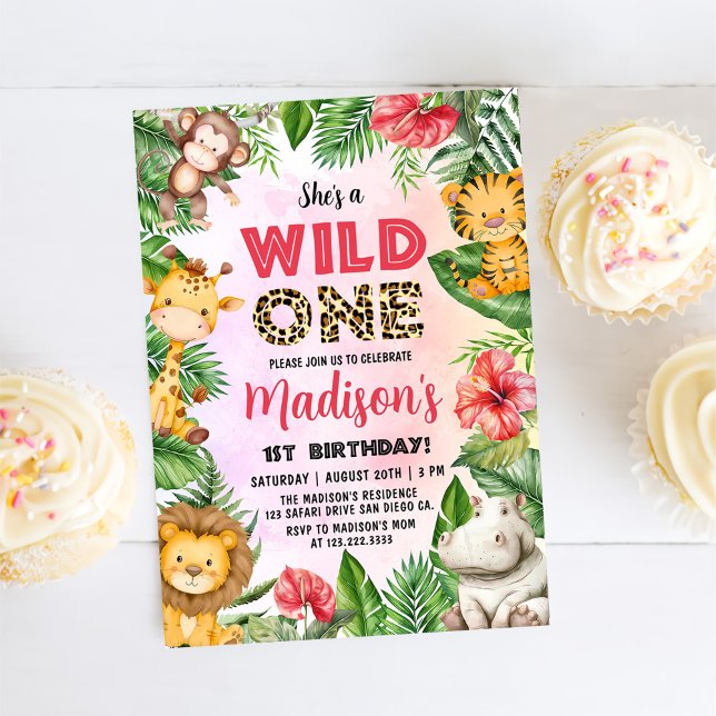 Safari Wild One 1st Birthday  Invitation (Creator Uploaded)