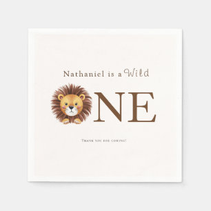 Safari wild one 1st birthday napkins