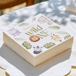 Safari Wild One 1st Birthday Napkins