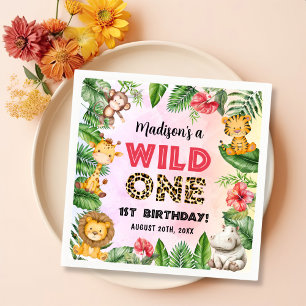 Safari Wild One 1st Birthday Napkins