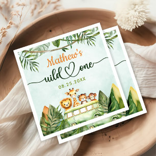 Safari Wild One 1st Birthday Napkins