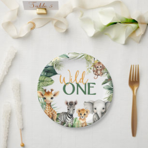 Safari WILD ONE 1st Birthday Paper Plates