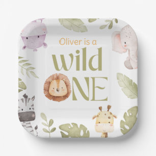 Safari Wild One 1st Birthday Paper Plates