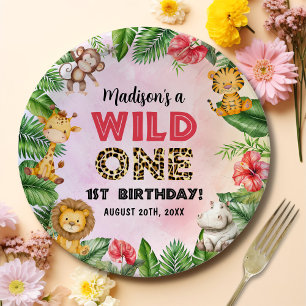Safari Wild One 1st Birthday Paper Plates