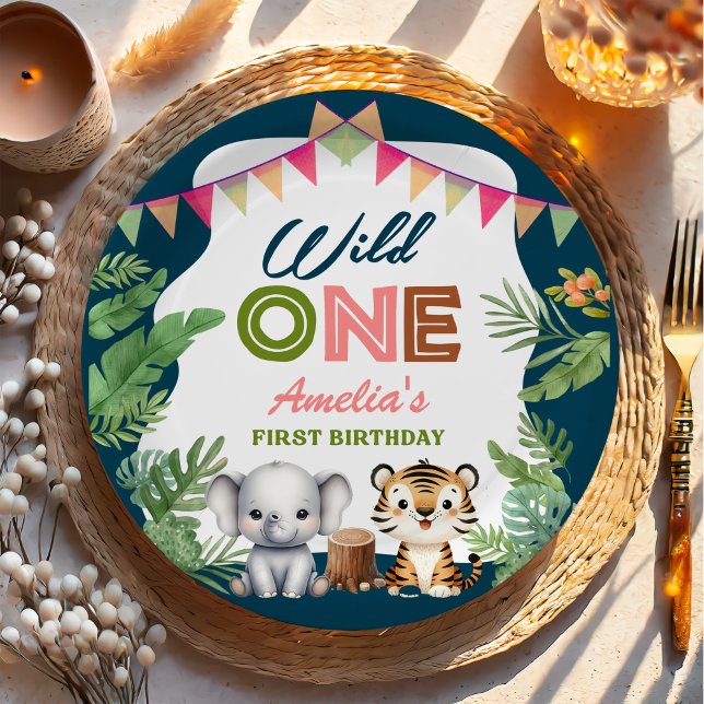 Safari Wild One 1st Birthday Paper Plates (Creator Uploaded)