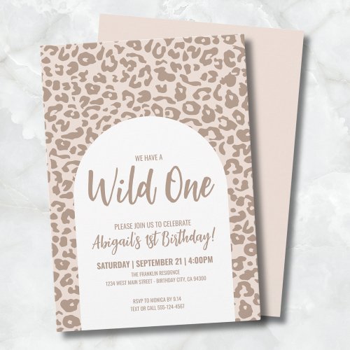 Safari Wild One 1st Birthday Party Invitation