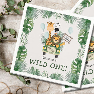 Safari Wild One 1st Birthday Party Paper Napkin