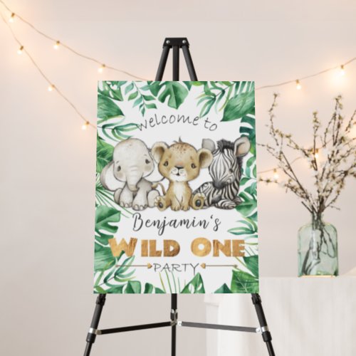 Safari Wild One 1st Birthday Welcome  Foam Board