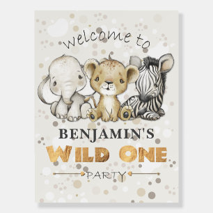 Safari Wild One 1st Birthday Welcome Foam Board