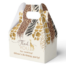 Safari Wild one animal prints birthday Favor Boxes