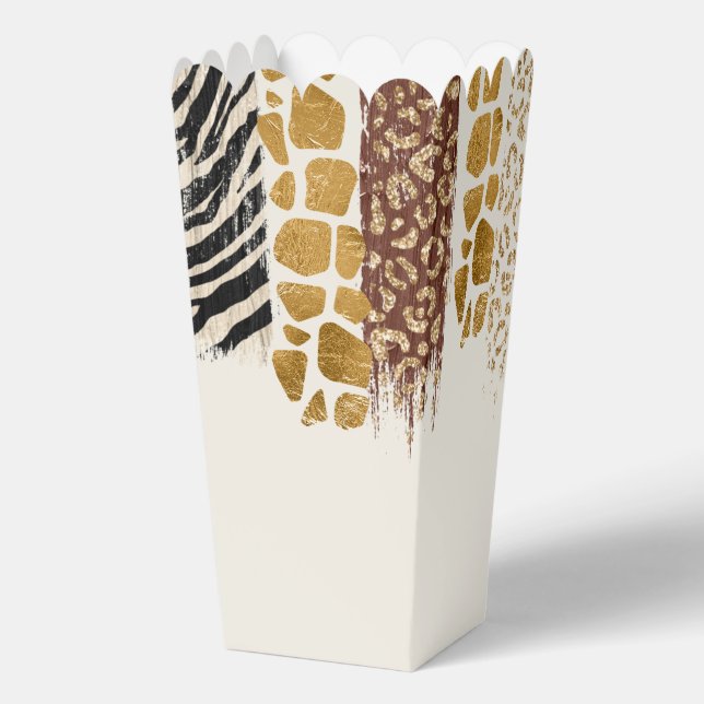 Safari Wild one animal prints birthday Favor Boxes (Back)