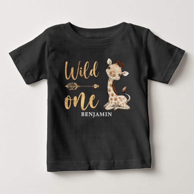 Safari Wild One Baby Animals 1st Birthday Baby  Baby T-Shirt (Front)