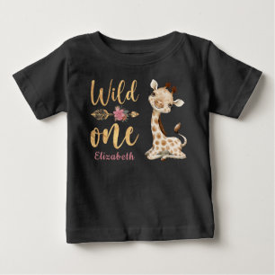 Safari Wild One Baby Animals 1st Birthday Girl T-Shirt