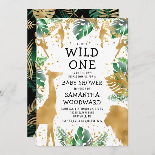 Safari Wild One Baby Shower Invitation