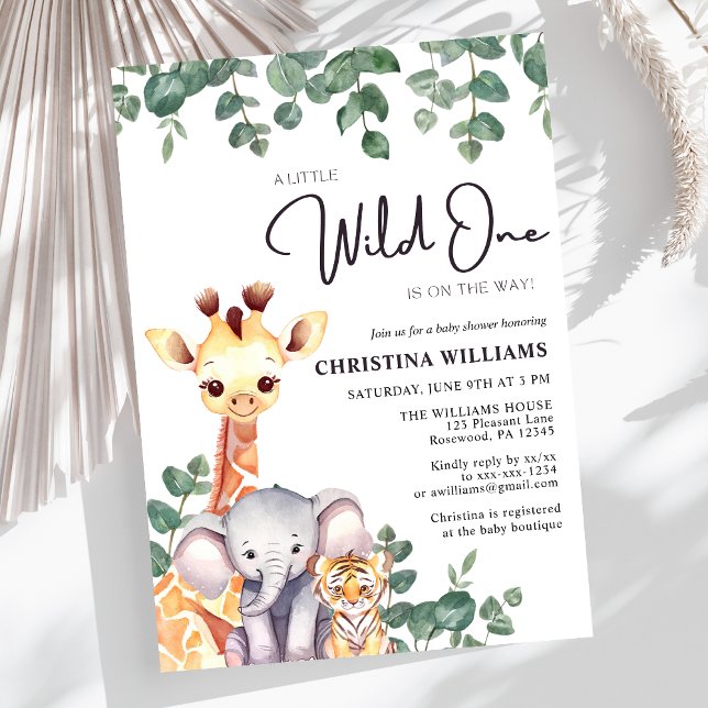 Safari Wild One Baby Shower Invitation (Creator Uploaded)