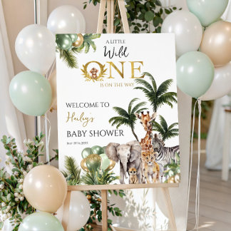 Safari Wild One Baby Shower Welcome Foam Board