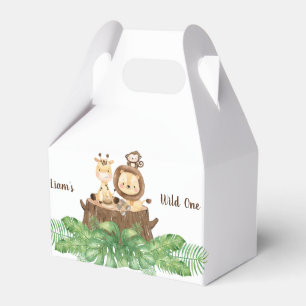 Safari Wild One Balloons Favor Boxes