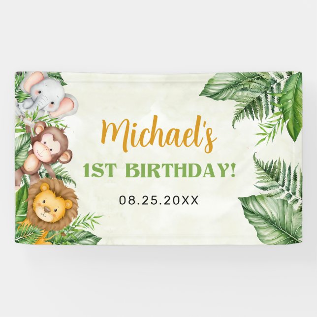 Safari Wild One Birthday Banner (Horizontal)