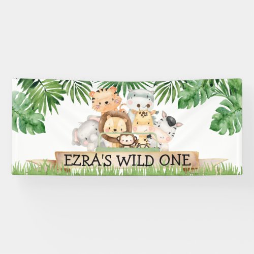 Safari Wild One Birthday Banner