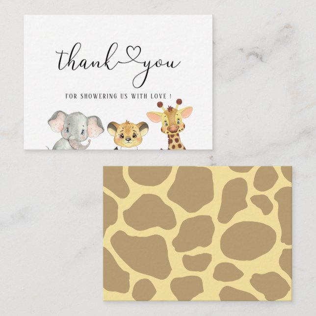 Safari Wild One Birthday Boy Baby shower Note Card (Front/Back)