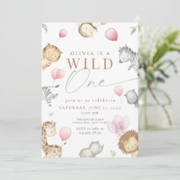 Safari wild one birthday invitation | Zazzle