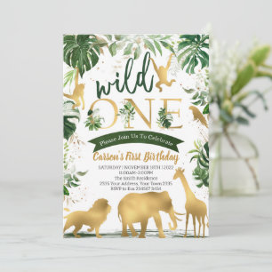 Safari Wild One Birthday Invitation
