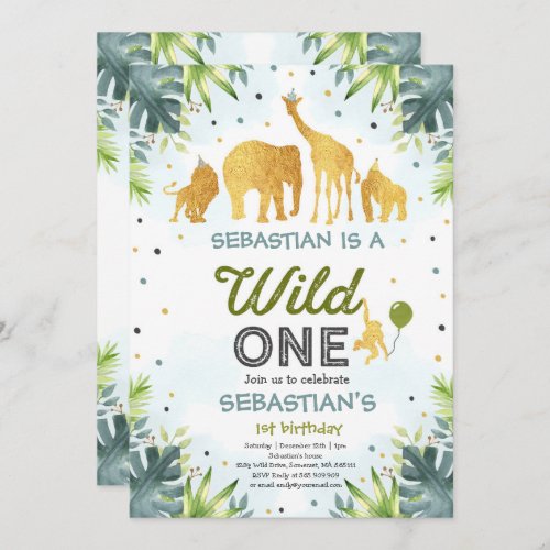 Safari Wild One Birthday Invitation Wild One Party