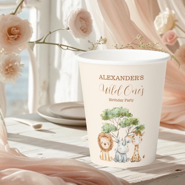 Safari Wild One Birthday Paper Cups (Creator Uploaded)