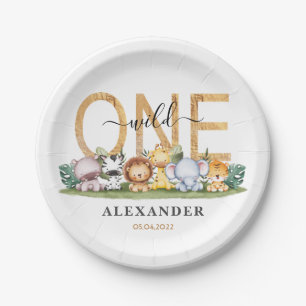 Safari Wild One Birthday Paper Plates