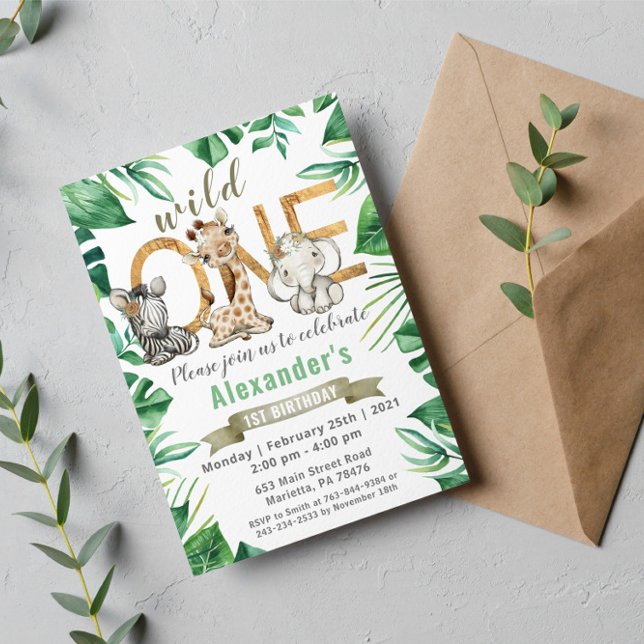 Safari Wild One Birthday Party Invitation (Creator Uploaded)