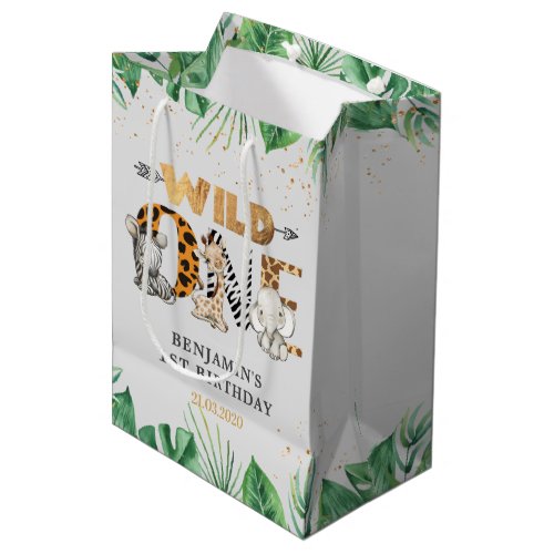 Safari Wild One Birthday Party Medium Gift Bag