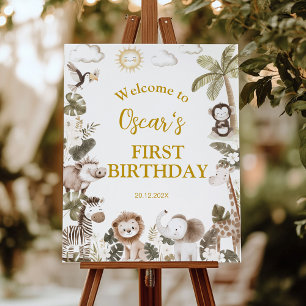 Safari Wild One Birthday Party Welcome Sign