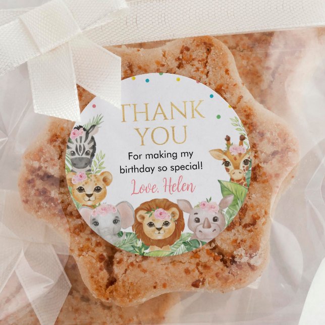 Safari Wild One Birthday Sticker Labels (Creator Uploaded)