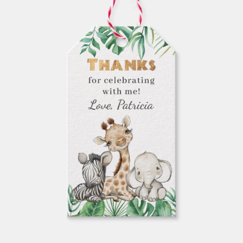 Safari Wild One Birthday Thank You Gift Tags