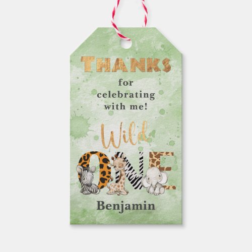 Safari Wild One Birthday Thank You Gift Tags