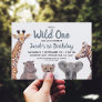 Safari Wild One Boy 1st Birthday  Invitation