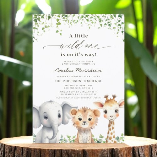 Safari baby shower invitation