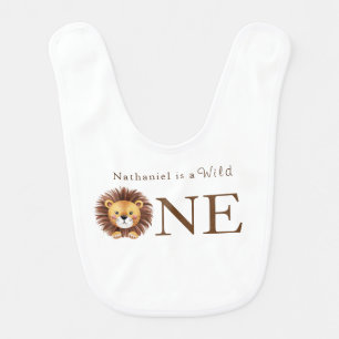 Safari wild one first  birthday  baby bib