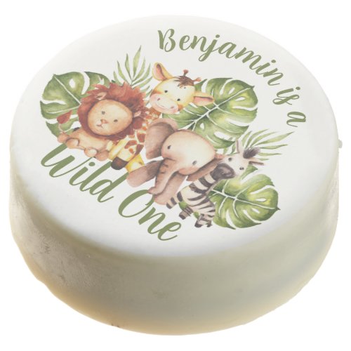 Safari Wild One First Birthday Cute Jungle Animals Chocolate Covered Oreo