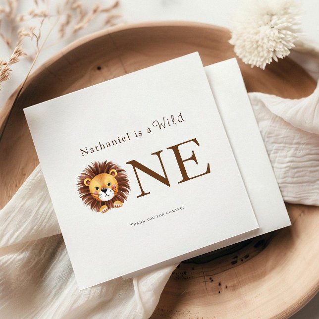 Safari wild one first  birthday  napkins (Creator Uploaded)