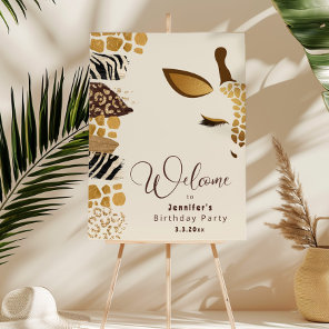 Safari wild one Giraffe birthday party welcome Foam Board