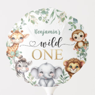Safari Wild One Jungle Animals 1st Birthday Balloon