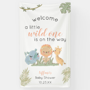Safari Wild One on the Way Baby Girl Shower Banner